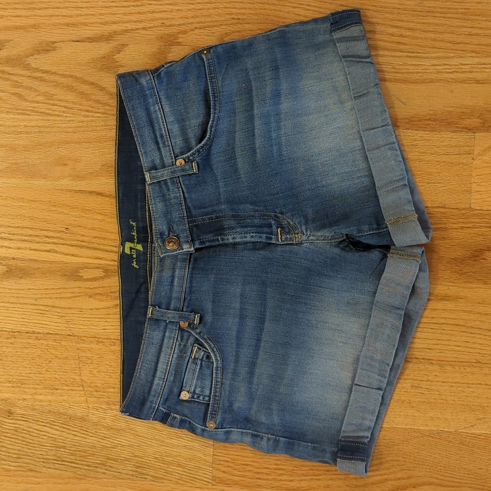 7 FOR ALL MANKIND Cuffed Demin Shorts